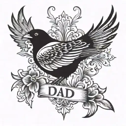 Dad Name Heart Magpie