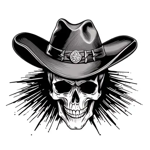 Skull Cowboy Hat On Top