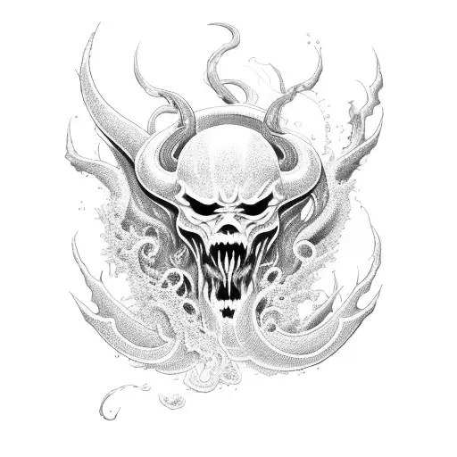 Demon Surrounded By Waves