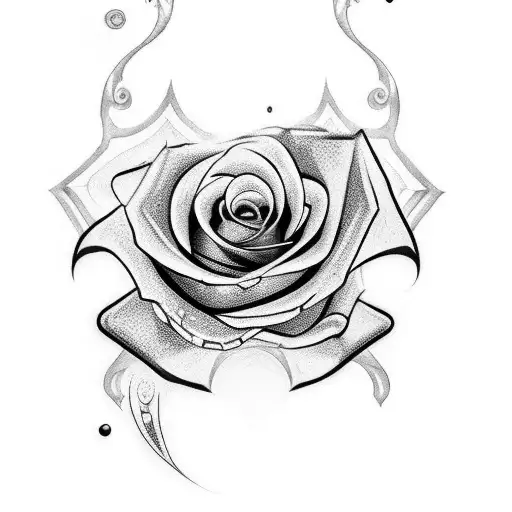 A Mystical Rose With Hidden Symbols And Runes
