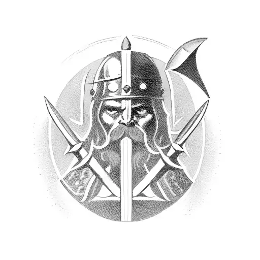 Viking Warrior Wielding A Battle Axe