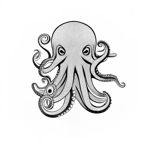 Number 8 Shaped Like An Octopus Purple Ominous