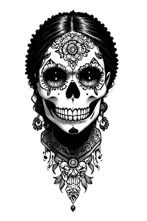 Clowm Girl Mexican Skull