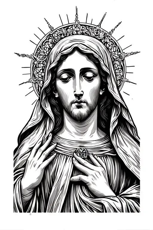 Christain Unique Tattoo Design Mother Mary