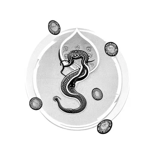 Full Sleeve Tattoo With A Snake With Poker Chips