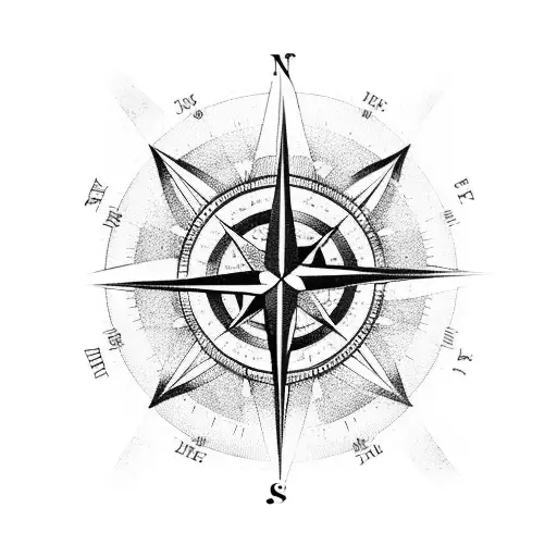 A Compass Rose With A Trail Winding Through It