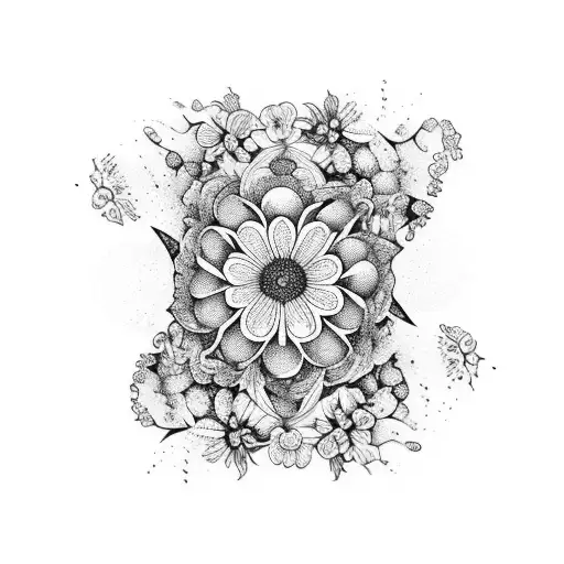 Alyssum Flowers Arranged In A Cascading Waterfall Design