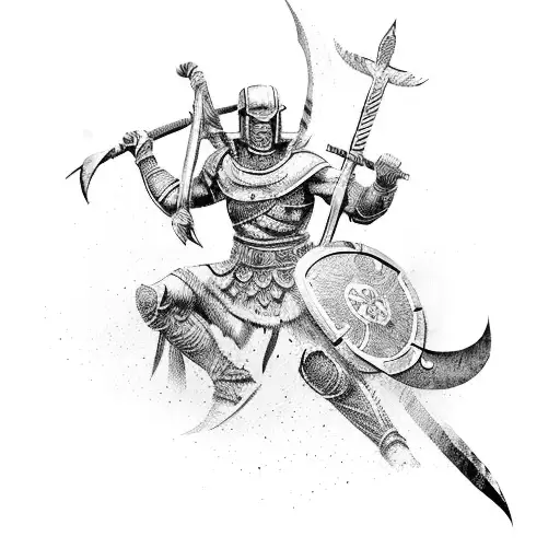 Spartan Warriors With Spears Crossed