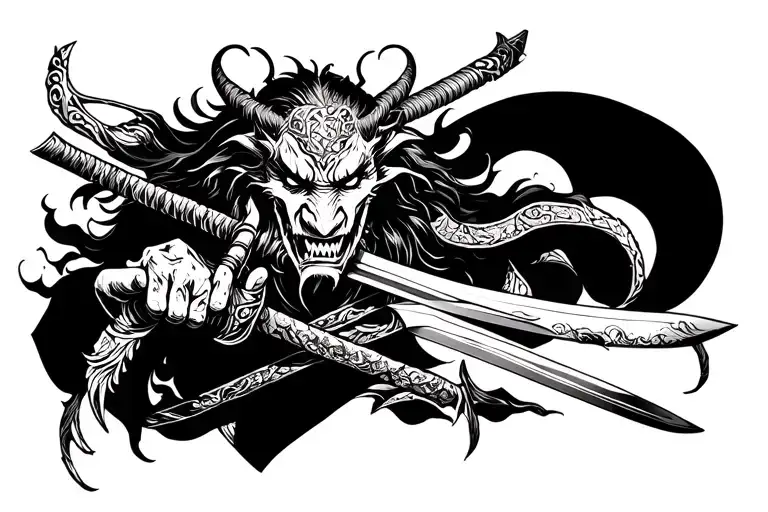 Demon Samurai With Sword