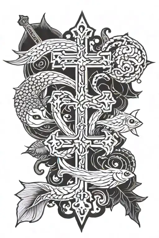 Cross And Pisces And Discipline And Family