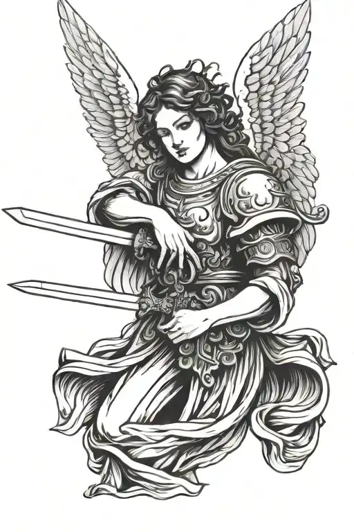 Angel Holding A Sword