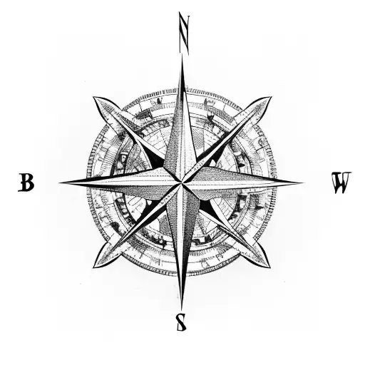 Compass Map Ocean