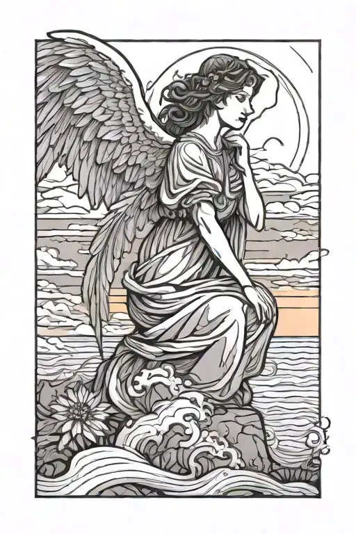 Angel Watching Sunset