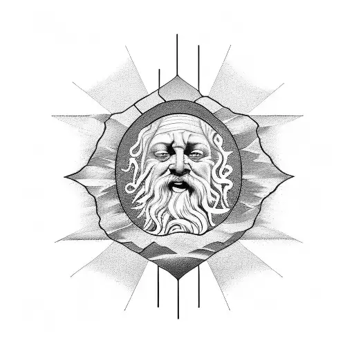 Sisyphus With The Sun In The Background