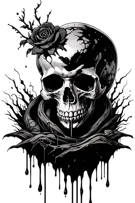 Skull And Blood Dripping
