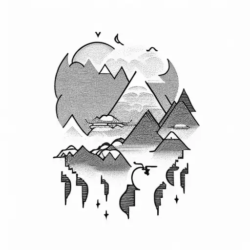 Sunset Over Valley With A Thunder Cloud