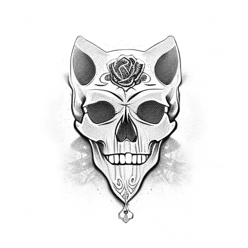 Skull Mask With Pussycat