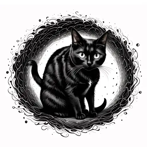 Black Hole And A Black Cat Around