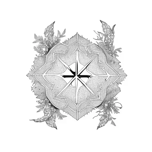 Lebanon Country Map With Cedar Symbol