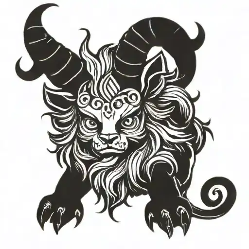 Ragdoll Bicolor Cute Satanic Baphomet Symbol