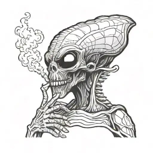 Alien Smoking A Joint