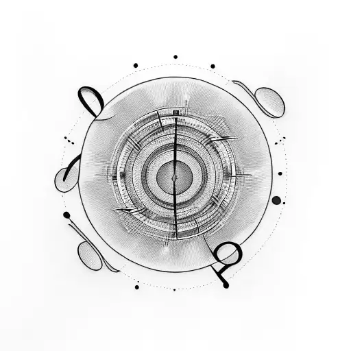 A Circle Tattoo Featuring Intertwining Music Notes And Piano Keys