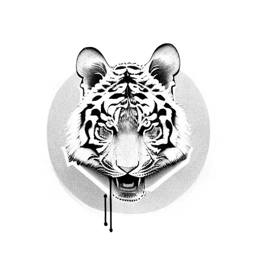 A Fierce Tiger Doing Push-ups