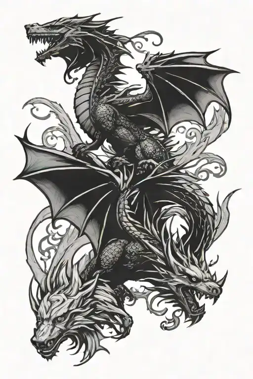 Dragon And Wolf Game Of Thrones Style