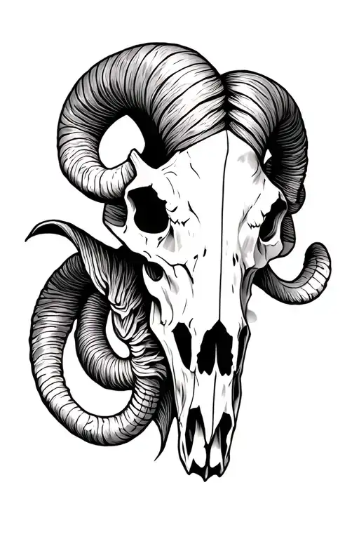 Aires Zodiac Sign Ram Skull