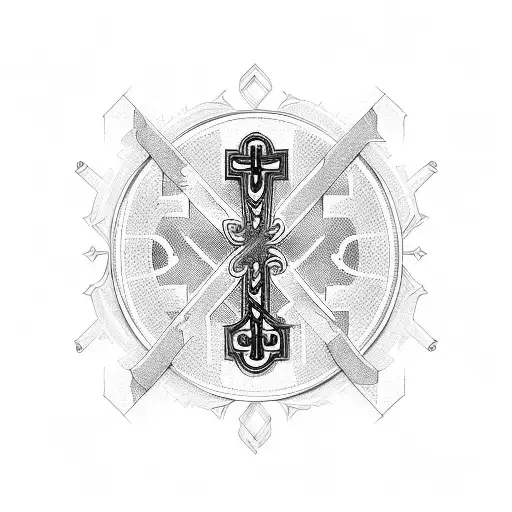 Cross With Intricate Lettering