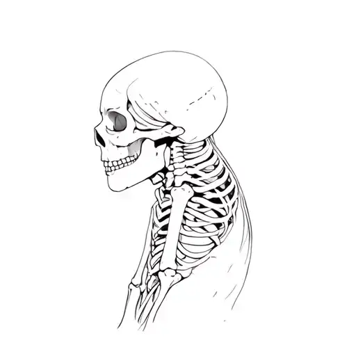 A Woman And A Skeleton