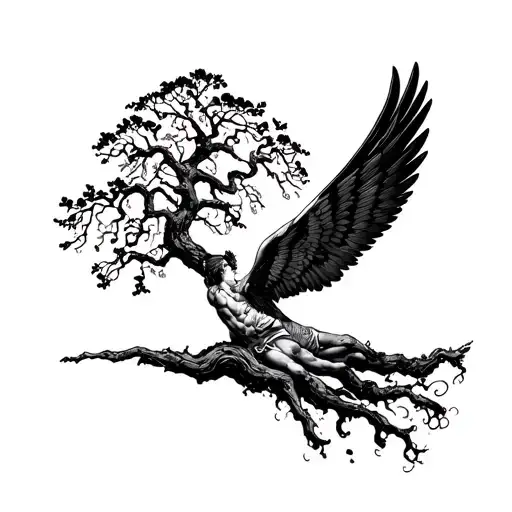 A Falling Icarus With A Poison Tree Growing