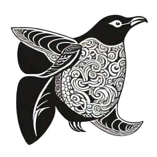 Anglo Saxon Surfing Penguin