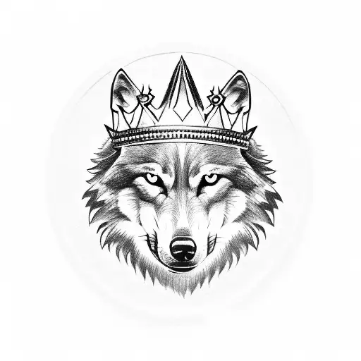 Wolf With A Soccer Ball And A Crown