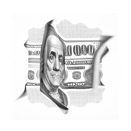 A Stack Of Money Bills With A Classic Car And A Checkered Flag In The Background