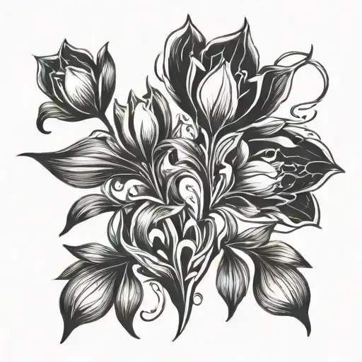 An Abstract Design Combining Elements Of Tenger And Tulipan In A Harmonious Composition