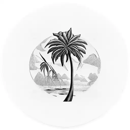 Afrika Corp Palm Tree With 4Th Infantry Division Patch