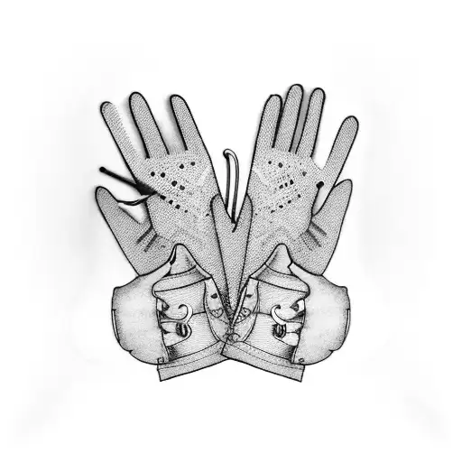 Music Notes On A Pair Of Gloves