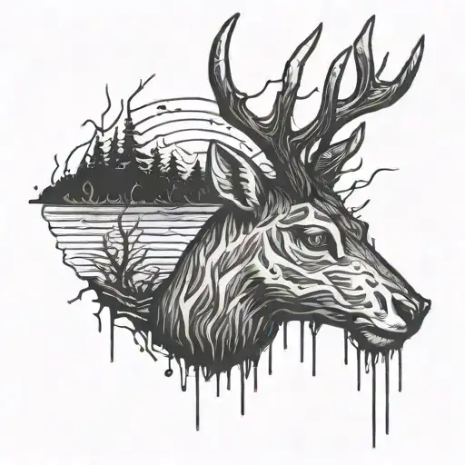Aggressive Rain Deer Head