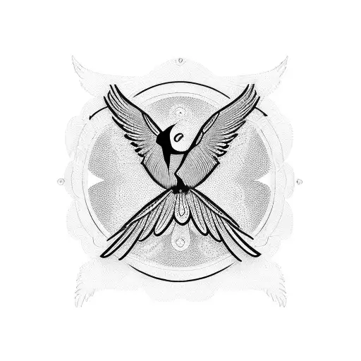 Ekg And Bird Silhouette