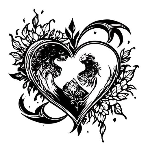 Biblical Tattoo With Anime Love Symbol