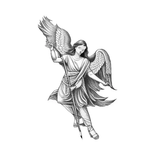 An Angel Holding A Spear