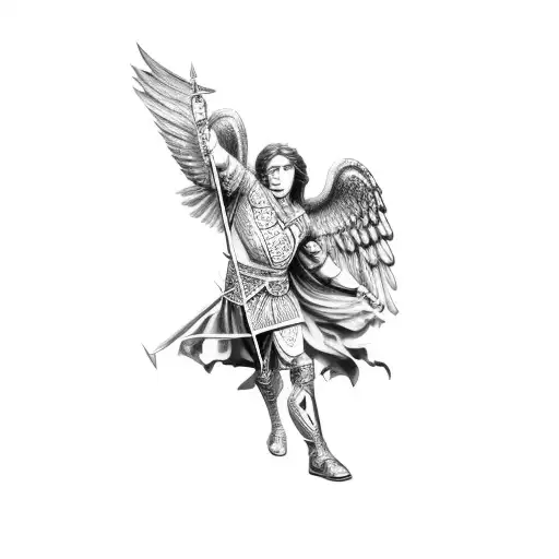 Archangel Michael Holding Sword
