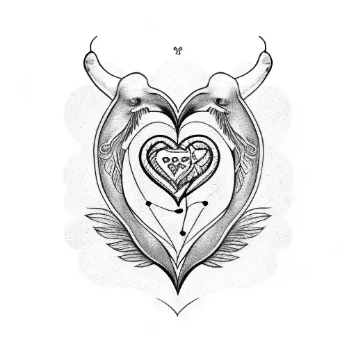 Libra Scales With Heart On One Side And Feather On The Other
