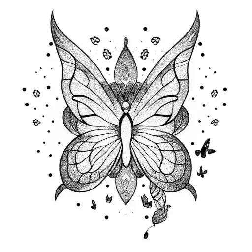 Moon With Butterflies