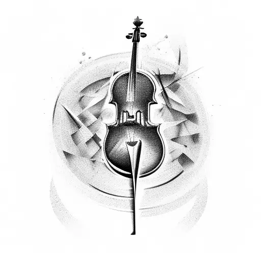 Bold Black Lines Abstract Violin