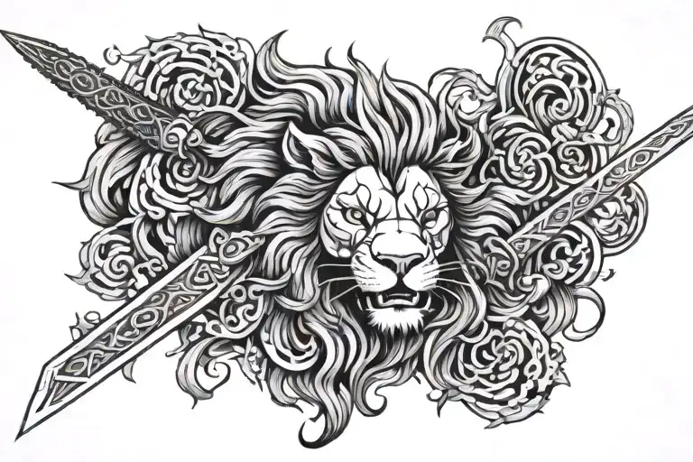Sword Lion Surrounded