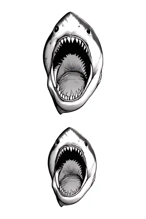 Head Of A Shark With Open Mouth