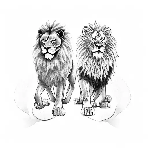 A Lion And A Wolf Standing Together Symbolizing Loyalty And Humility