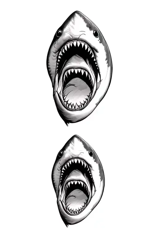 Head Of A Shark With Open Mouth